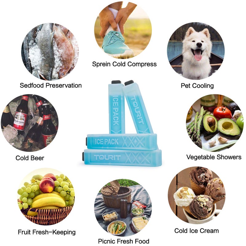 TOURIT Ice Packs for Coolers Reusable Long Lasting Freezer Packs for Lunch Bags/Boxes, Cooler Backpack, Camping, Beach, Picnics, Fishing and More (Set of 4, Blue) - Image 4